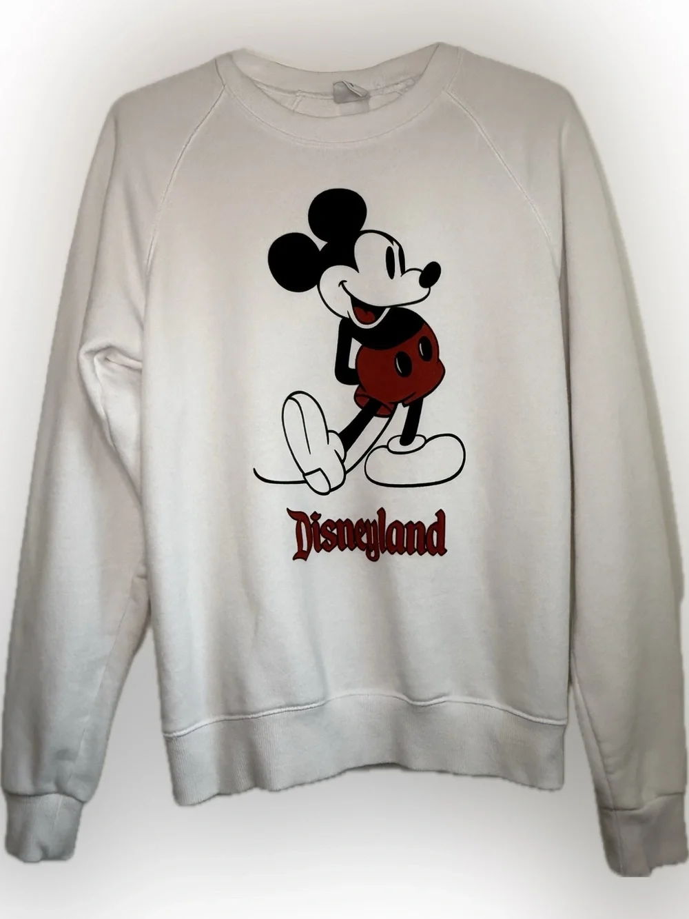Disney Parks Disneyland Resort Classic Mickey White Sweatshirt Adult Size Small